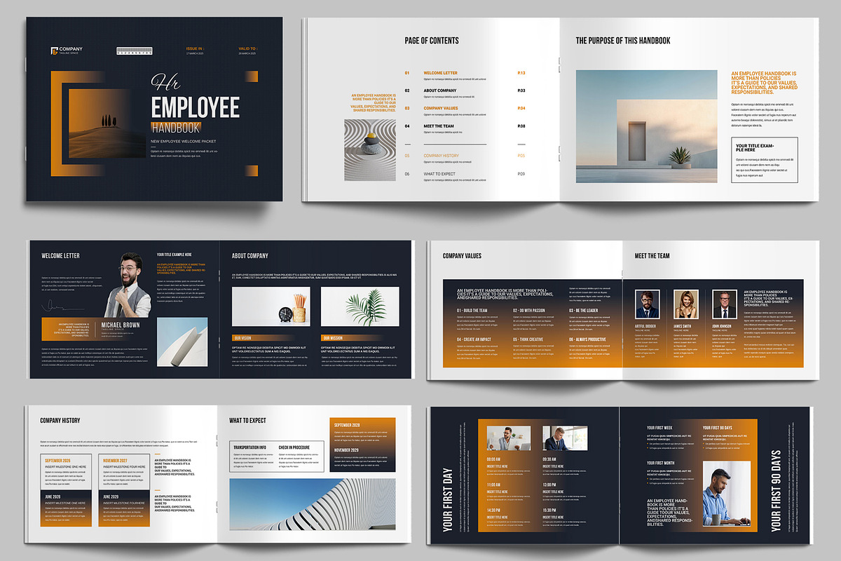 HR Employee Handbook Template Layout, a Brochure Template by MightyDesign (Photo 1 of 9)