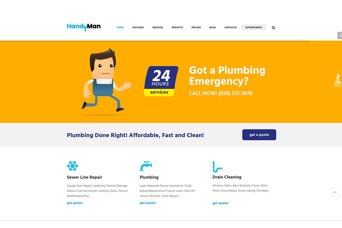 Handyman Repair & Maintenance Theme, a WordPress Template by ThemeREX (Photo 3 of 5)