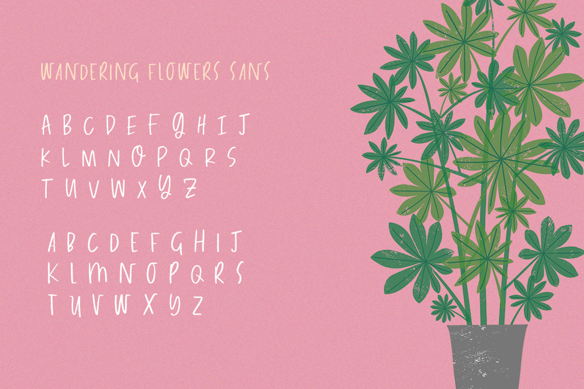 Wandering Flowers Font Duo preview 5