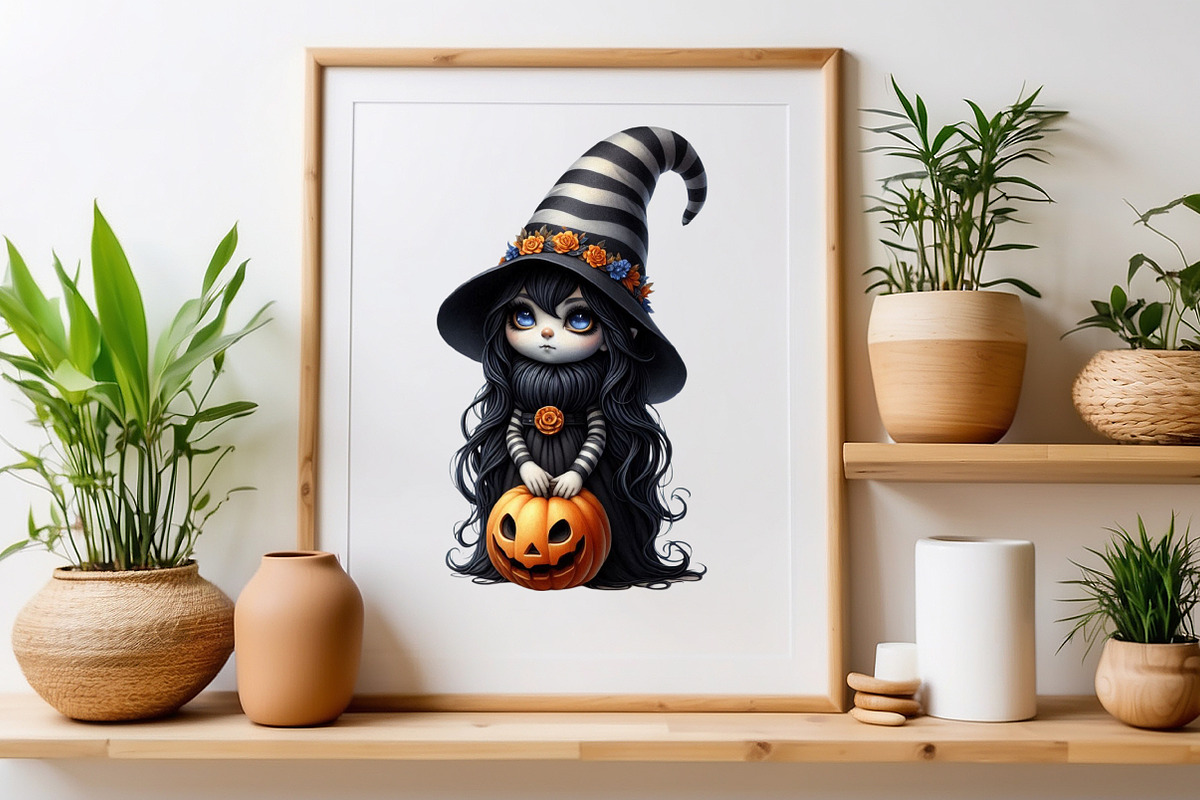 Halloween Cute Witch Sublimation, a Seasonal Illustration by Craft Nest (Photo 4 of 5)