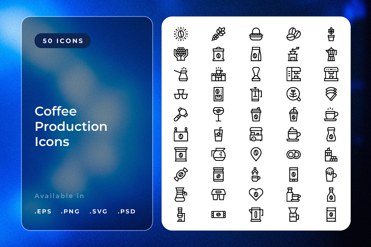 Coffee Production Icons, an Icon by Wencory
