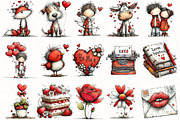 Whimsical Valentines Day Clipart, an Illustration by OK Design (Thumbnail 3 of 6)