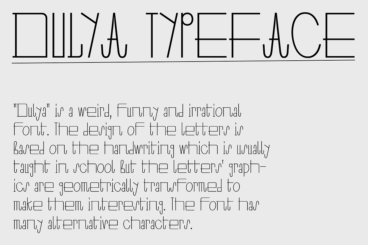 Dulya Font, a Sans Serif Font by Viktor Pesotsky | Fonts (Photo 5 of 25)