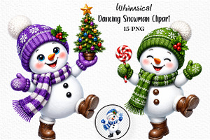 Whimsical Dancing Snowman PNG, a Seasonal Illustration by Craft Nest