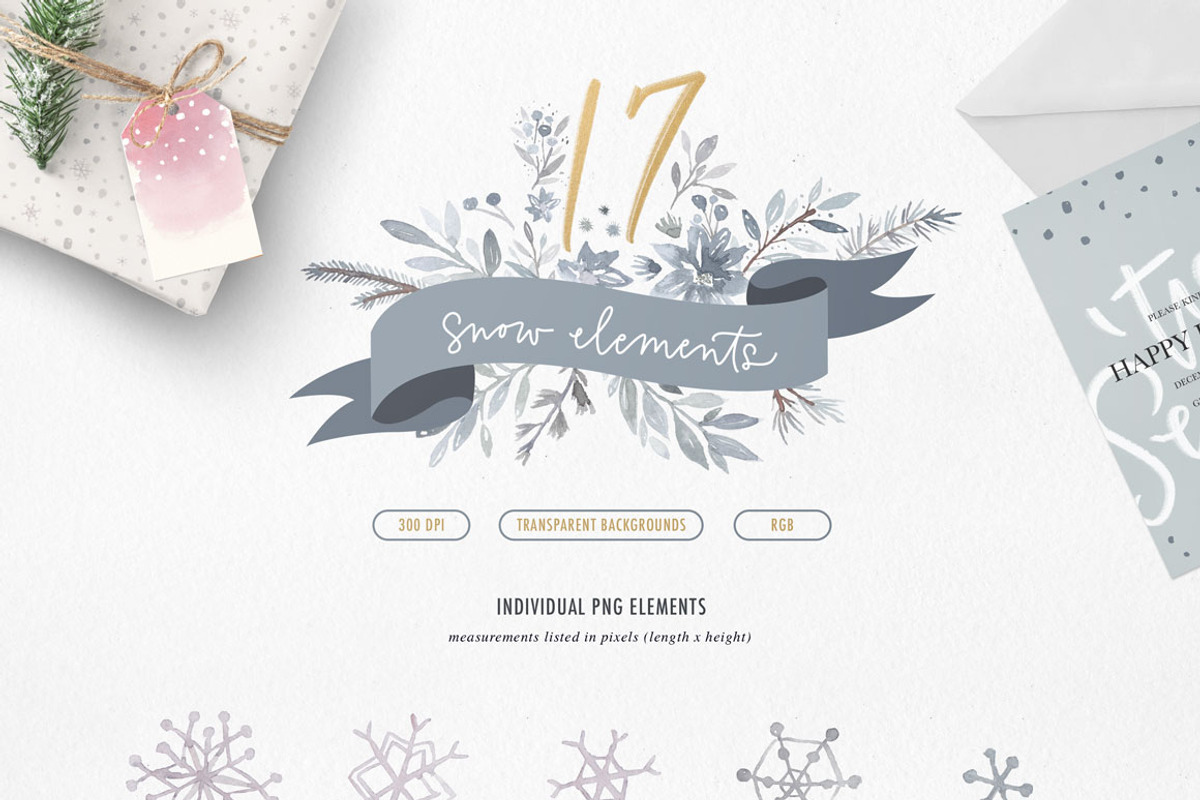 Winter Watercolors Kit, a Texture Illustration by Every Tuesday (Photo 19 of 22)
