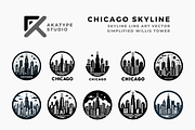 Chicago Skyline Vector Icon, an Icon by Akatype Studio (Thumbnail 1 of 3)