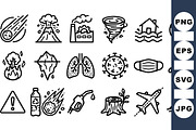Natural Disaster Icon Set, an Illustration by designvectx (Thumbnail 2 of 3)
