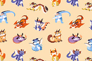 Cute baby dragons set + patterns, an Animal Illustration by PaperTrident (Thumbnail 13 of 13)