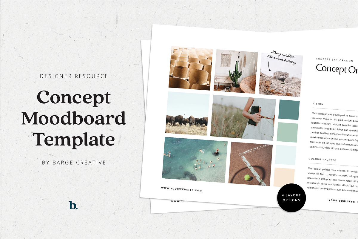 InDesign Concept Moodboard Template, a Presentation Template by bargecreative (Photo 1 of 4)