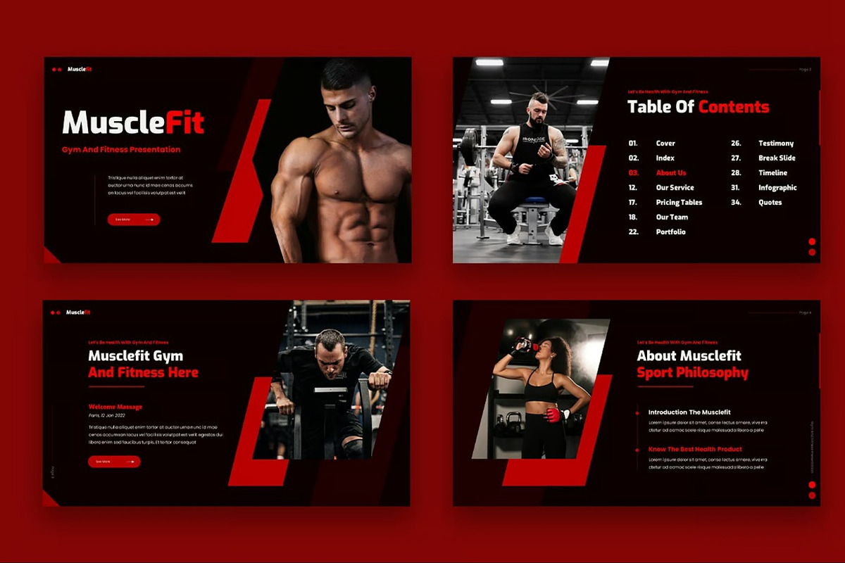 Musclefit - Gym & Fitness Powerpoint, a Presentation Template by Fit-tee (Photo 5 of 6)
