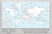 6x Illustrated Vector World Maps, an Illustration by asantosg (Thumbnail 4 of 9)