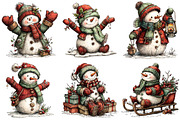 Whimsical Christmas Snowman PNG, an Illustration by Craft Nest (Thumbnail 8 of 10)