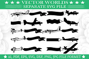 Plane With The Banner SVG, Plane SVG, an Object Graphic by VectorWorlds (Thumbnail 3 of 3)