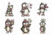 Winter Holiday Penguin Clipart, an Illustration by DreamPrint404 (Thumbnail 6 of 7)