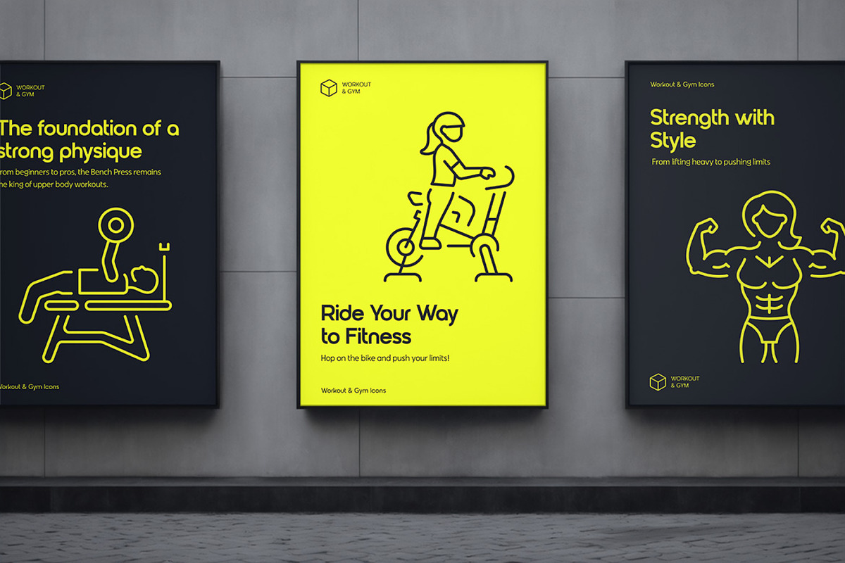 Workout and Gym Icon Set, an Outline Icon by Prosymbols (Photo 3 of 7)