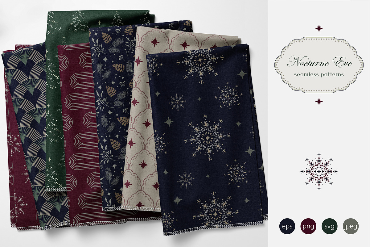 Nocturne Eve - Seamless Patterns, a Wallpaper Graphic by InaCorart (Photo 1 of 9)