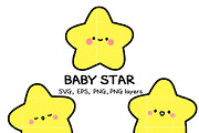 Cute Baby Star SVG Bundle, an Illustration by TheHitShop (Thumbnail 1 of 9)