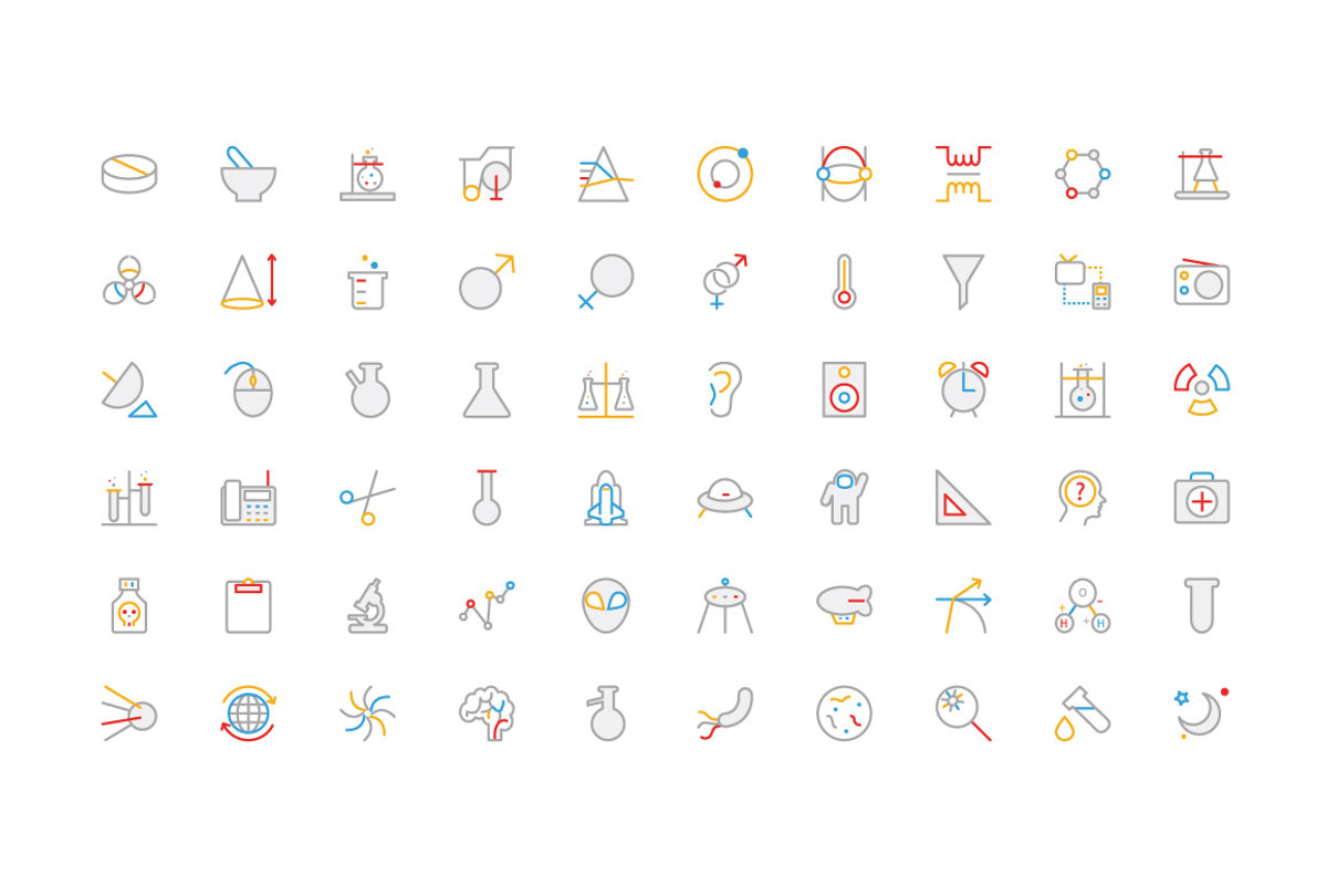 150+ Science Colored Line Icons preview 2