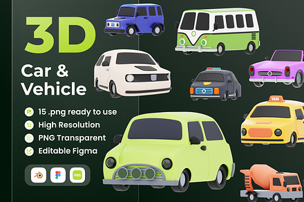 Car & Vehicle 3D Illustration