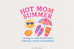 Neon Hot Mom Summer PNG, Retro 90s, an Illustration by SharpMarketplace
