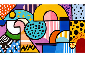 Colorful geometric abstract art with