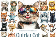 Quirky Cat Clipart Bundle, an Illustration by Craft Nest (Thumbnail 1 of 6)