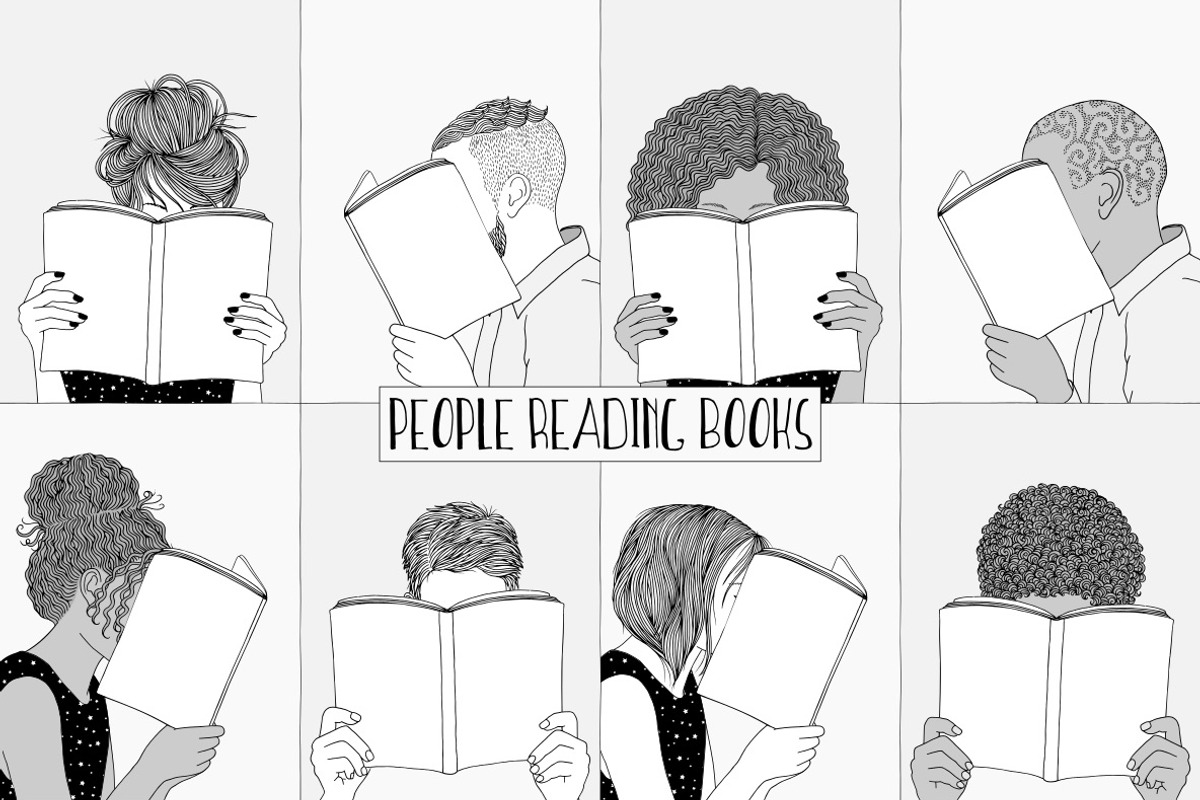 People Reading Books - Hand Drawn, a Person Illustration by Franzi draws (Photo 1 of 4)