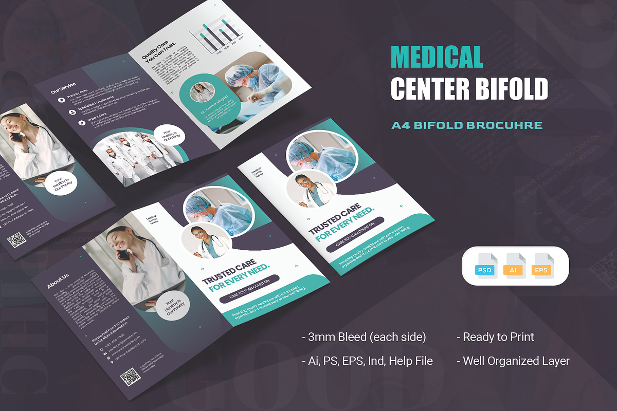 Medical Center - Bifold Brochure, a Brochure Template by AQR Studio (Photo 1 of 2)