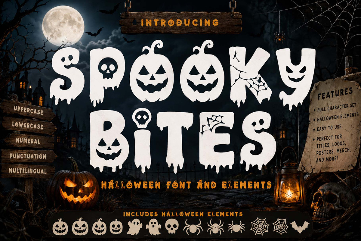Spooky Bites, a Blackletter Font by Yoga Letter (Photo 1 of 10)