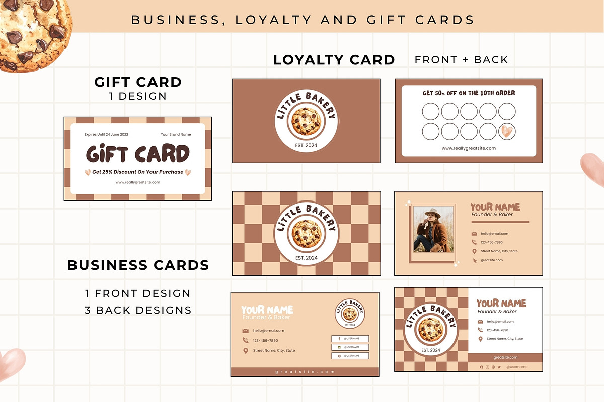 50+ Bakery Business Canva Templates, a Stationery Template by Anna Design Studio (Photo 7 of 14)