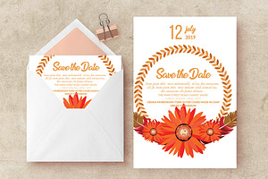 Floral Save The Date Invite Template, an Invitation Template by Design Up