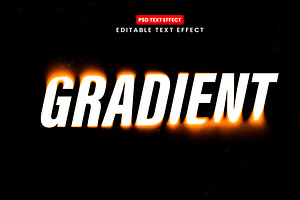 Gradient Fire Glow Text Effect PSD