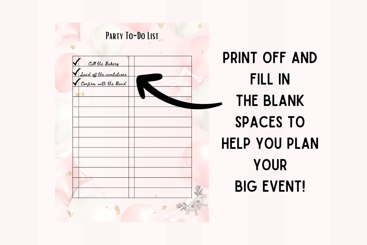 Pink Party Planner Printable PDF, a Stationery Template by Pixels N Bows (Photo 3 of 3)