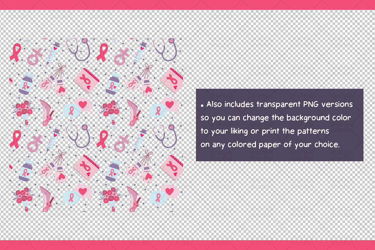 Breast Cancer Awareness Graphic Set, a Pattern Graphic by Drafts n Doodles (Photo 6 of 6)