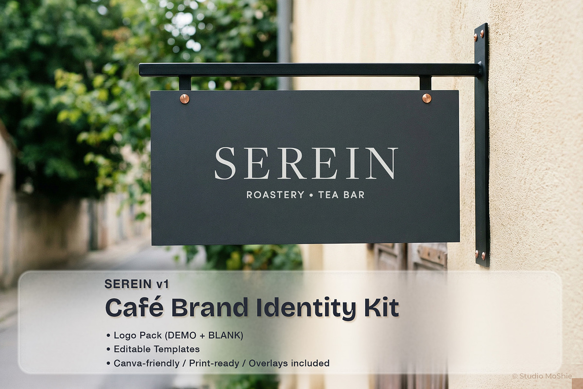 SEREIN V1. Minimal Café Branding Kit, a Branding & Logo Template by studio MoShie (Photo 1 of 9)