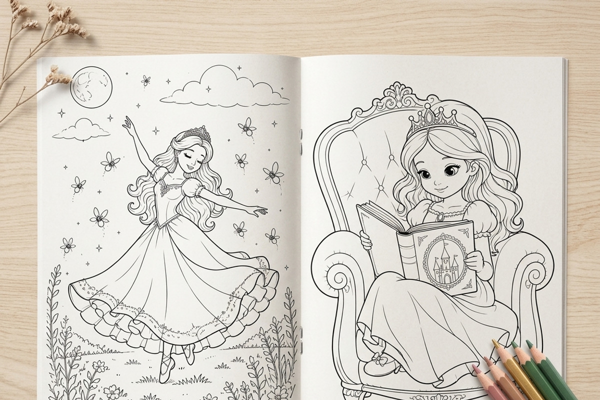 Magical Princess Coloring Book Vol35, a Person Illustration by ikarifq shop (Photo 7 of 7)