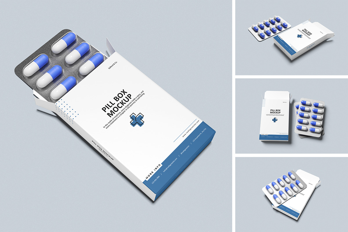 Pills Box Mockup, a Packaging Mockup by Twins_studio926 (Photo 1 of 5)