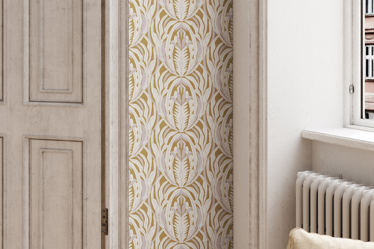 Motif Leaves Wallpaper, a Wallpaper Graphic by Bloomart Studio (Photo 2 of 7)