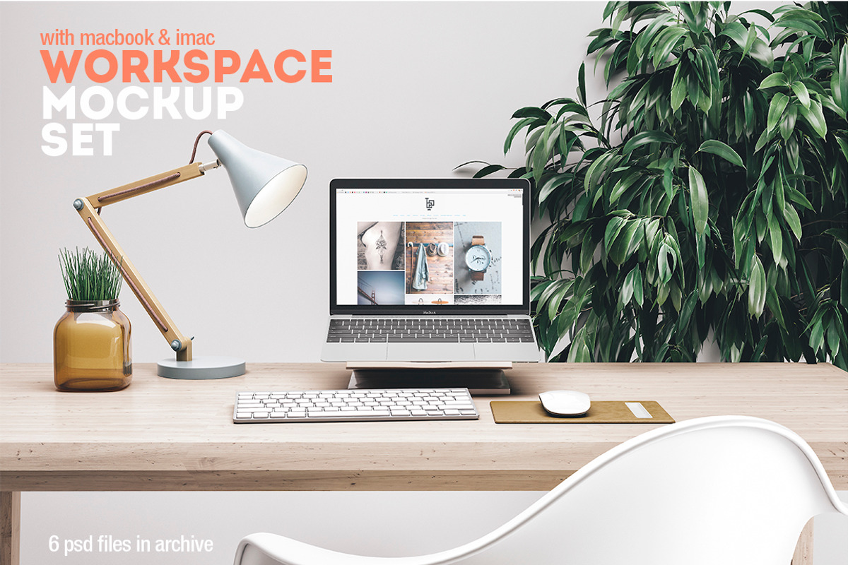 Workspace Mockup Set 5, a Mac Mockup by Best Pixels™ (Photo 1 of 6)
