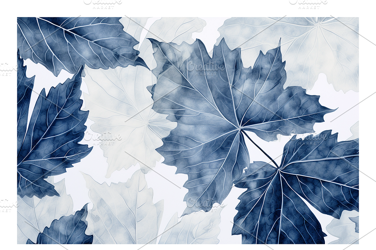 Cyle Collection · Blue Tone Leaves, a Background Graphic by milatovar (Photo 16 of 32)