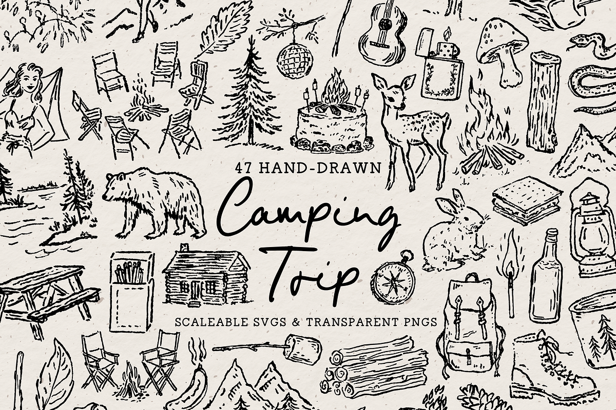Camping Clipart, Summer Camp Set, an Object Illustration by The October Creative (Photo 1 of 6)