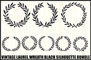 Laurel Wreath Silhouette Set, an Illustration by hafijul (Thumbnail 1 of 9)