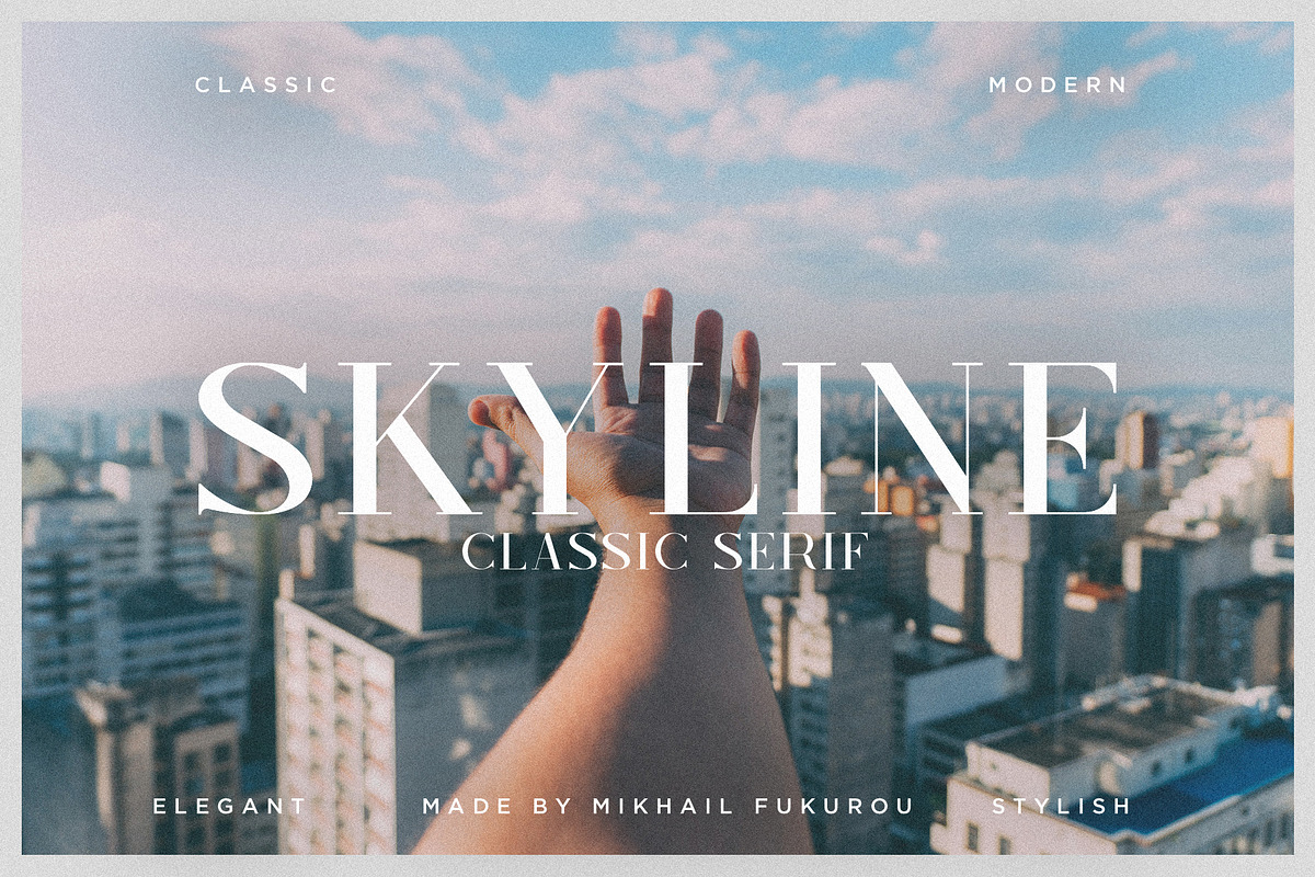Skyline - Classic Serif, a Serif Font by Mikhail Fukurou (Photo 1 of 10)