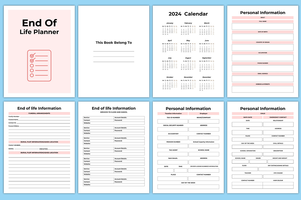 Editable End of Life Planner Canva, a Stationery Template by Designmela01 (Photo 2 of 6)