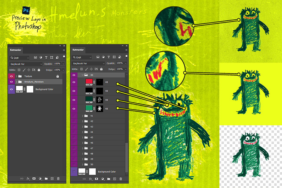 Hand-Drawn Monsters, a Graphic by HꟽƎ⅃UИƧ (Photo 4 of 6)