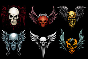 Skulls And Wings Set