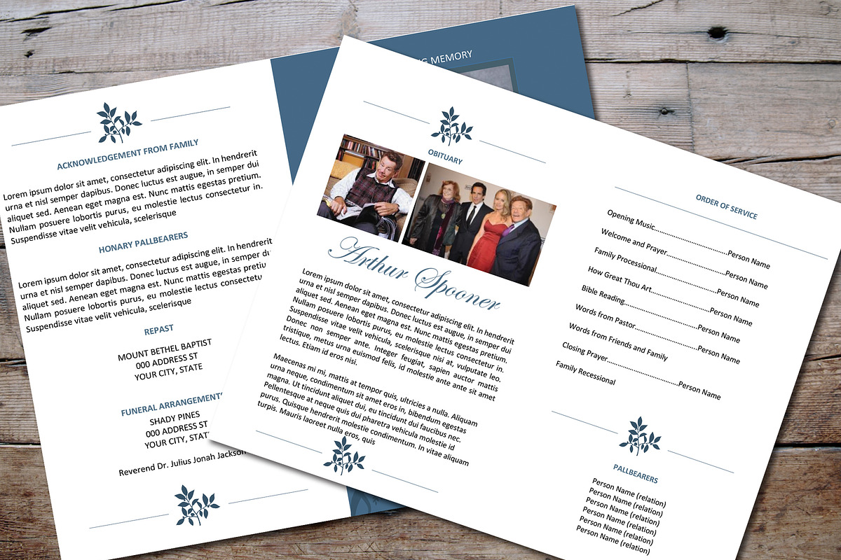 Elegant Funeral Program Template, a Stationery Template by Graphic Template Co (Photo 2 of 3)