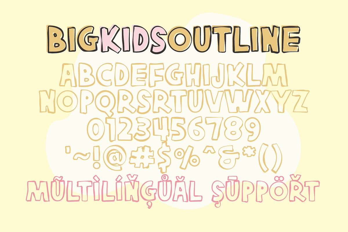 Big Kids | AllCaps Outline Ugly Font, a Sans Serif Font by Airotype (Photo 11 of 12)