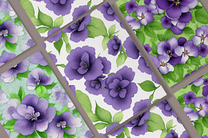 Purple Flowers Digital Papers