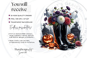 Halloween Floral Rain Boots Cliparts, a Seasonal Illustration by ThatsDesignArt (Thumbnail 2 of 10)